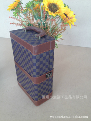【高檔紅酒禮盒 紅酒盒包裝 紅酒皮盒包裝 創意皮質紅酒盒 葡萄酒盒】價格,廠家,圖片,禮品盒、禮品袋,溫州市寶姿工藝品-